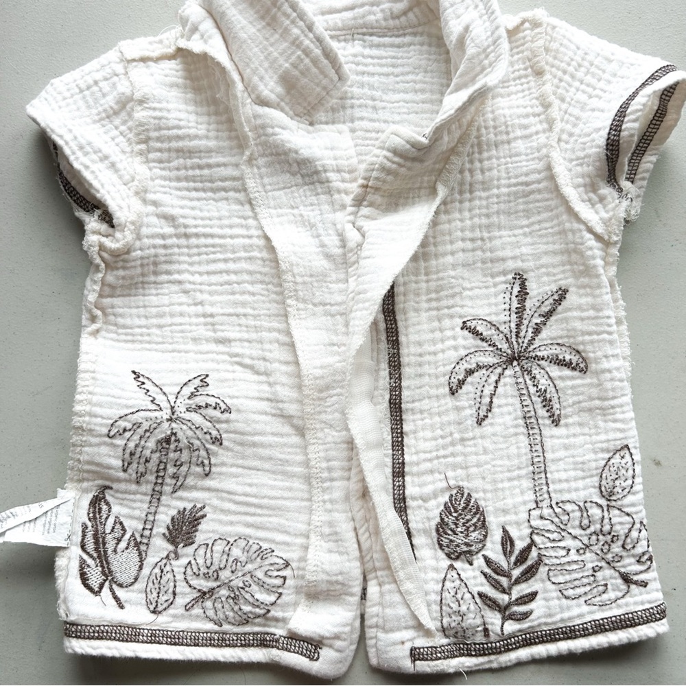 Rabbit + Bear Organic Cotton Embroidered Button Down Toddler Baby Boy 3T - Picture 6 of 7